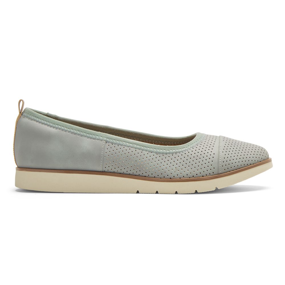 Rockport Stacie Perforated Flat - Womens Ballet - Blue - NZ (ZFM-231890)